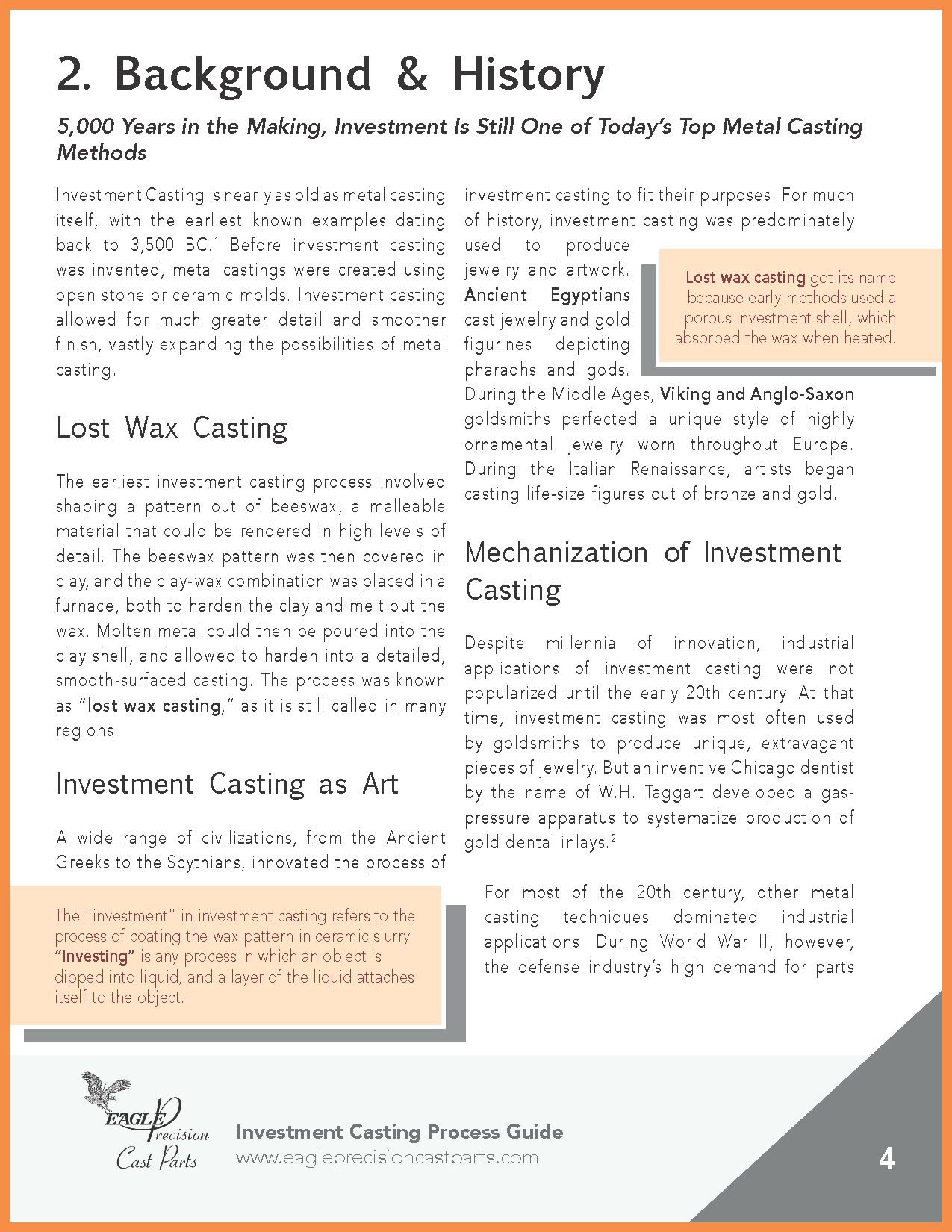 Eagle Precision - Investment Casting Process Guide(图4)